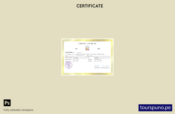 listo para imprimir certificado de matrimonio de Togo Plantilla en Word y PDF